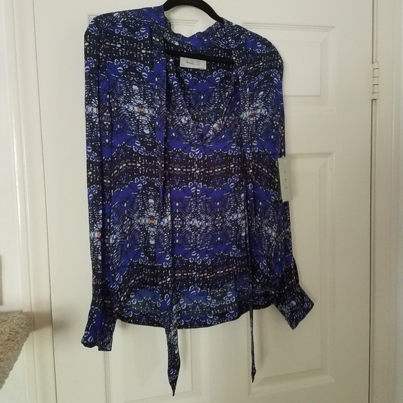 A.L.C. Tops - A.L.C. blue print attached scarf top with tags